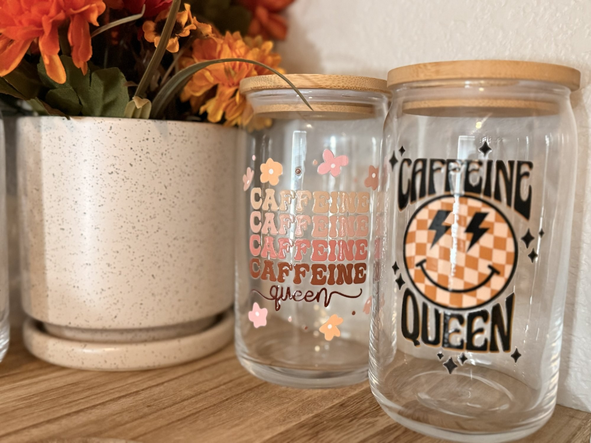 Coffee lovers glass tumbler — Belles Boutique & Bakery